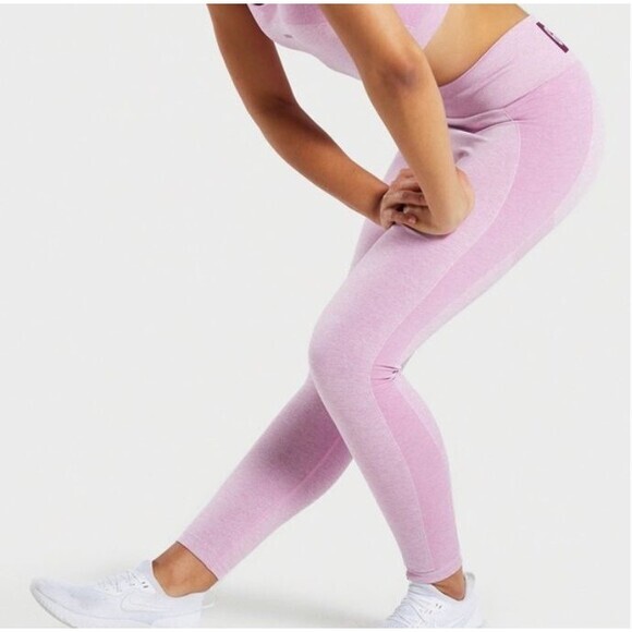 Gymshark Flex Butt Out High Waisted Leggings Sz S Pink Two Tone Athletic Workout - Picture 1 of 13